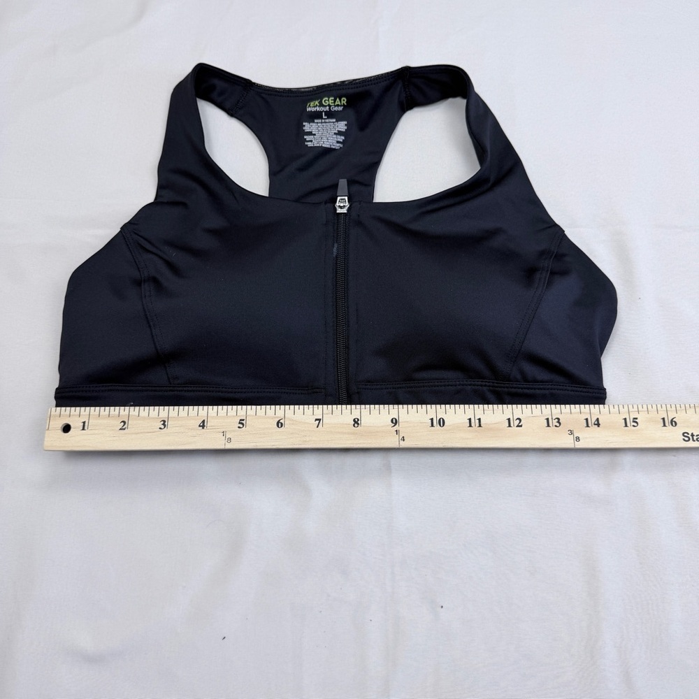 Tek Gear Black Zip-Front Sports Bra - Picture 2 of 9